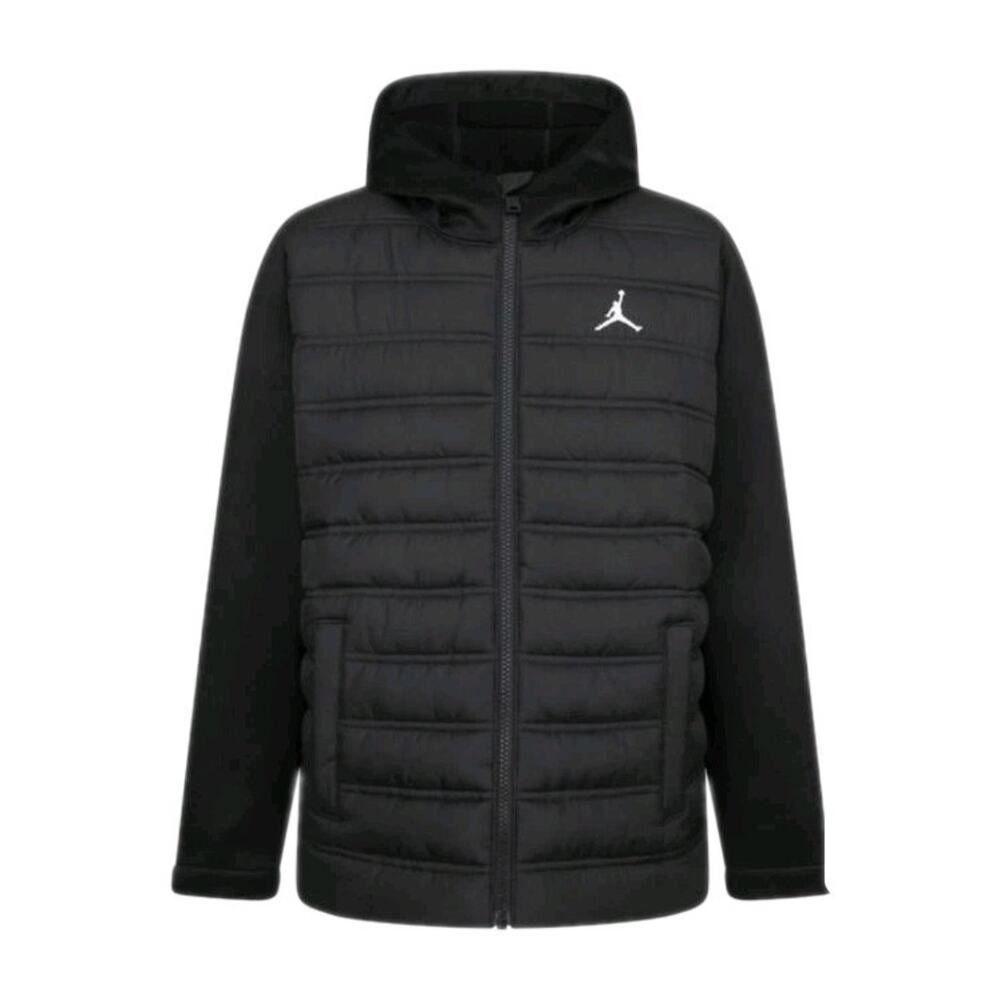 Jordan Boys Black Hybrid Puffer Jacket Youth Large 12-13 Yrs Hooded 95D585-023
